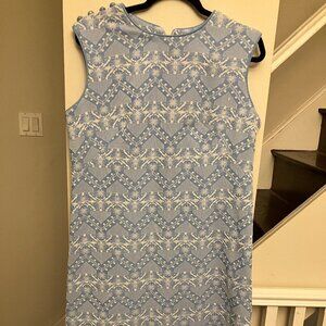 Vintage Powder Blue and White Poly Dress